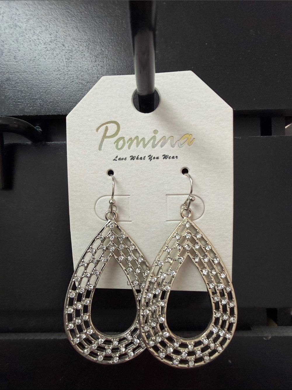 Silver Teardrop Dangle Earrings